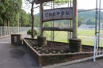 正門前の花壇の花植 正門前の花壇の花植