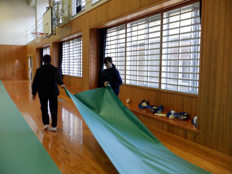 前日準備(体育館設営２)