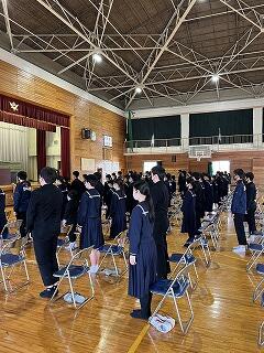 卒業式の練習風景