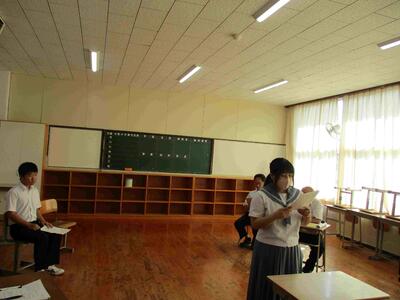 ２　代表生徒発表