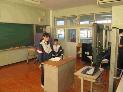 １年生代表生徒の発表