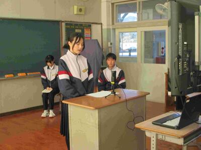 ２年生代表生徒の発表