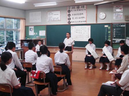 9/22　生徒会立候補者の演説会