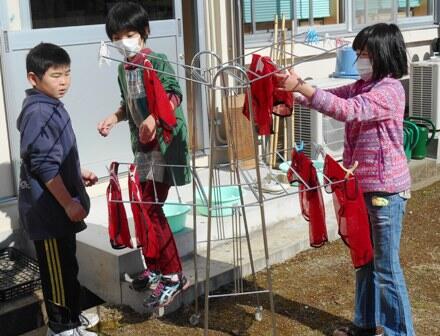 洗濯板でお洗濯