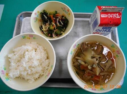 １月２７日（火）今日に給食