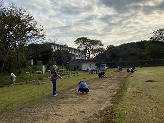 運動場整備の様子