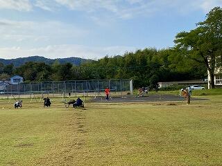 運動場整備の様子