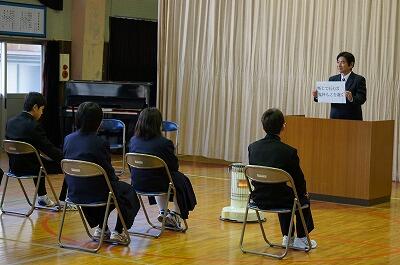 校長先生のお話。