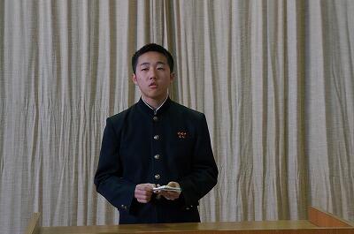 ３年生の代表です。