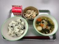 わかめご飯 雑煮 かみかみごぼうサラダ わかめご飯 雑煮 かみかみごぼうサラダ