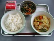 ごはん 厚揚げの中華煮 三色ナムル ごはん 厚揚げの中華煮 三色ナムル