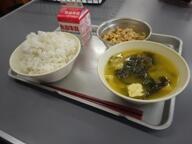 麦ごはん ツナそぼろ丼 かぼちゃのみそ汁 麦ごはん ツナそぼろ丼 かぼちゃのみそ汁