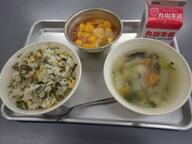 高菜チャーハン　　白菜とミートボールのスープ　　フルーツジュレ