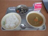 ごはん　　ポークカレー　　ひじきの酢の物