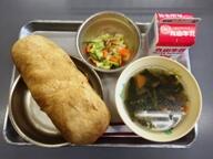 揚げパン 春雨スープ ドレッシングサラダ 揚げパン 春雨スープ ドレッシングサラダ