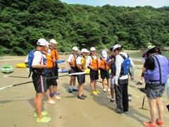 救命胴衣を付けて準備