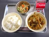 麦ごはん 麻婆春雨 もやしのごま和え 麦ごはん 麻婆春雨 もやしのごま和え