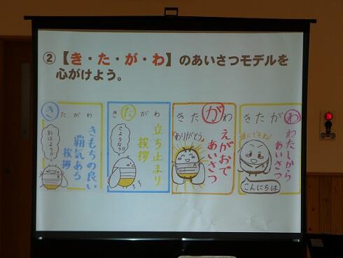 「き・た・が・わ」あいさつモデル