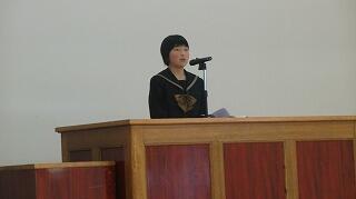 1年間の反省を言う2年生 1年間の反省を言う2年生