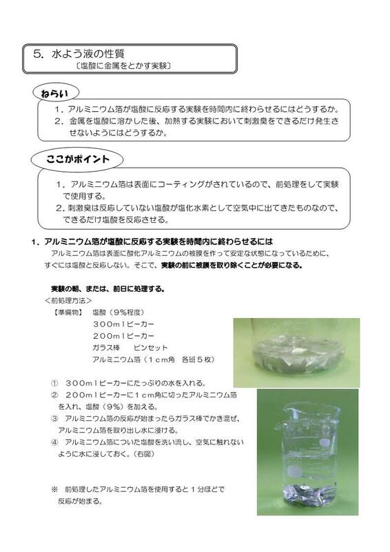 塩酸と金属の反応実験のコツ