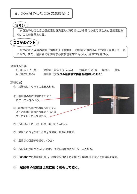 水を冷やしたときの温度変化を測定する実験のコツ