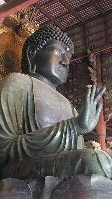 奈良・鎌倉・戦国・江戸～何度焼けても蘇りました。高さ１５ｍの大仏は、国の繁栄や人々の幸せを願う祈りの大きさか?!