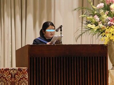 生徒代表のあいさつ