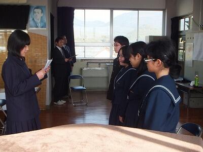 立志を迎える4人に、先輩から激励のメッセージを贈ります。