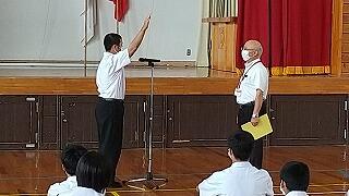 選手宣誓：軟式野球部主将…平島佑眞くん